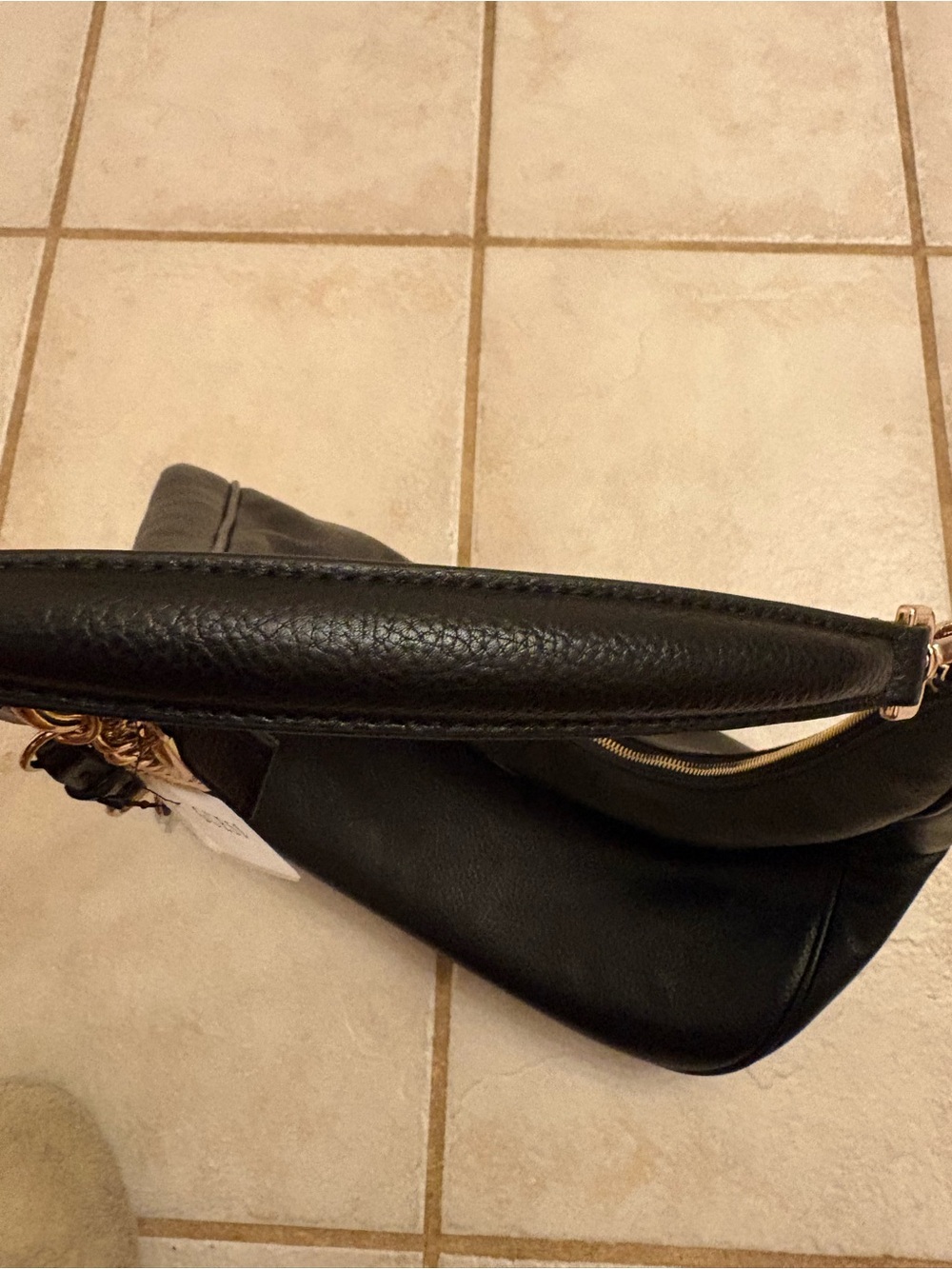 NWT GUESS Brooke Hobo Shoulder Bag Black Gold Hardware Luxury Classic Charm - Picture 5 of 11